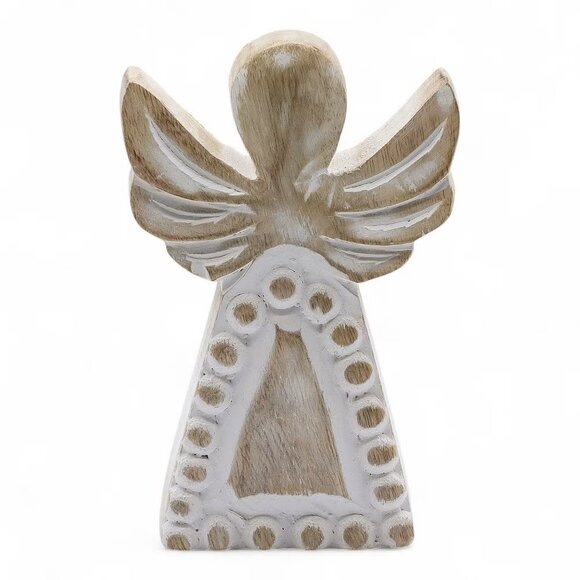 Mango Wood Angel - Whitewash - Picture 1 of 3